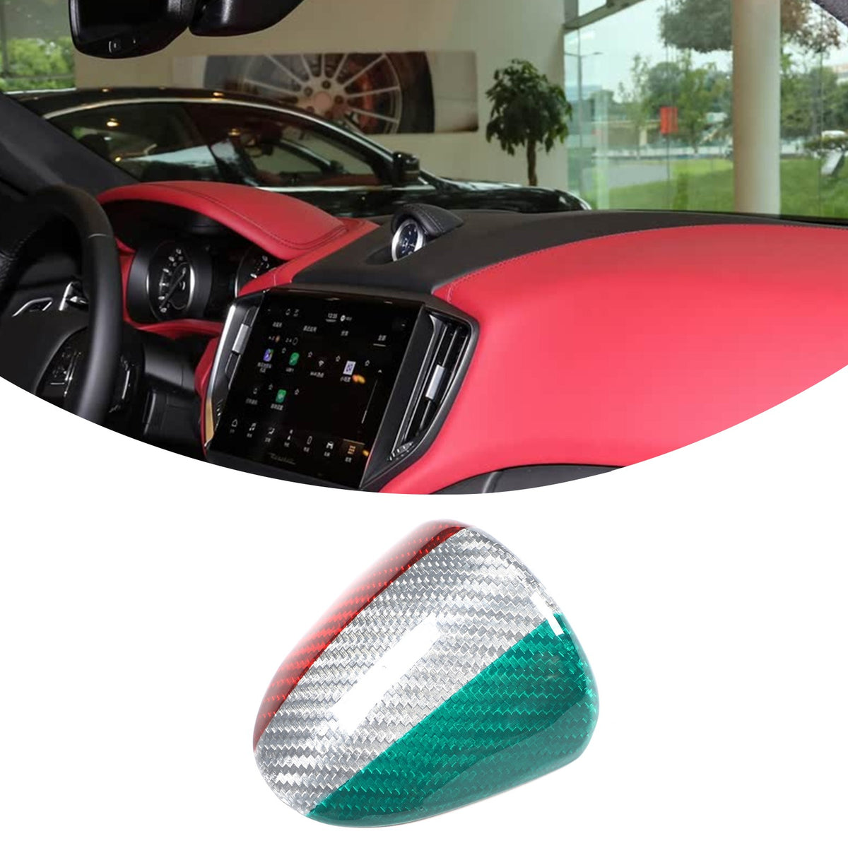 Tri-Color Center Console Clock Cover Trim For Maserati Ghibli M157 2014-2022 US 9