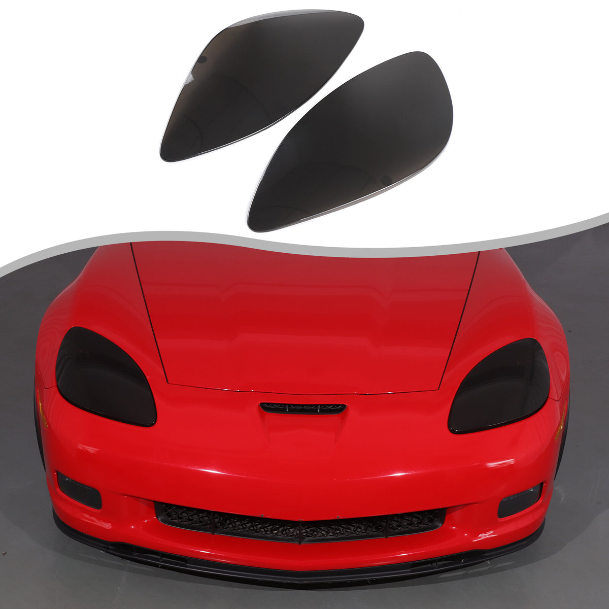 Transparent Gray Smoked Front Headlight Blackout Trim For Corvette C6 2005-13 US 8