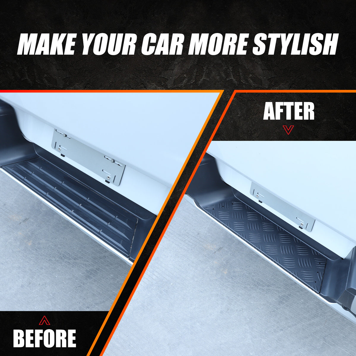 Black Alloy Rear Bumper Footrest Guard Plate For Mitsubishi L200 Triton 2019+ 9