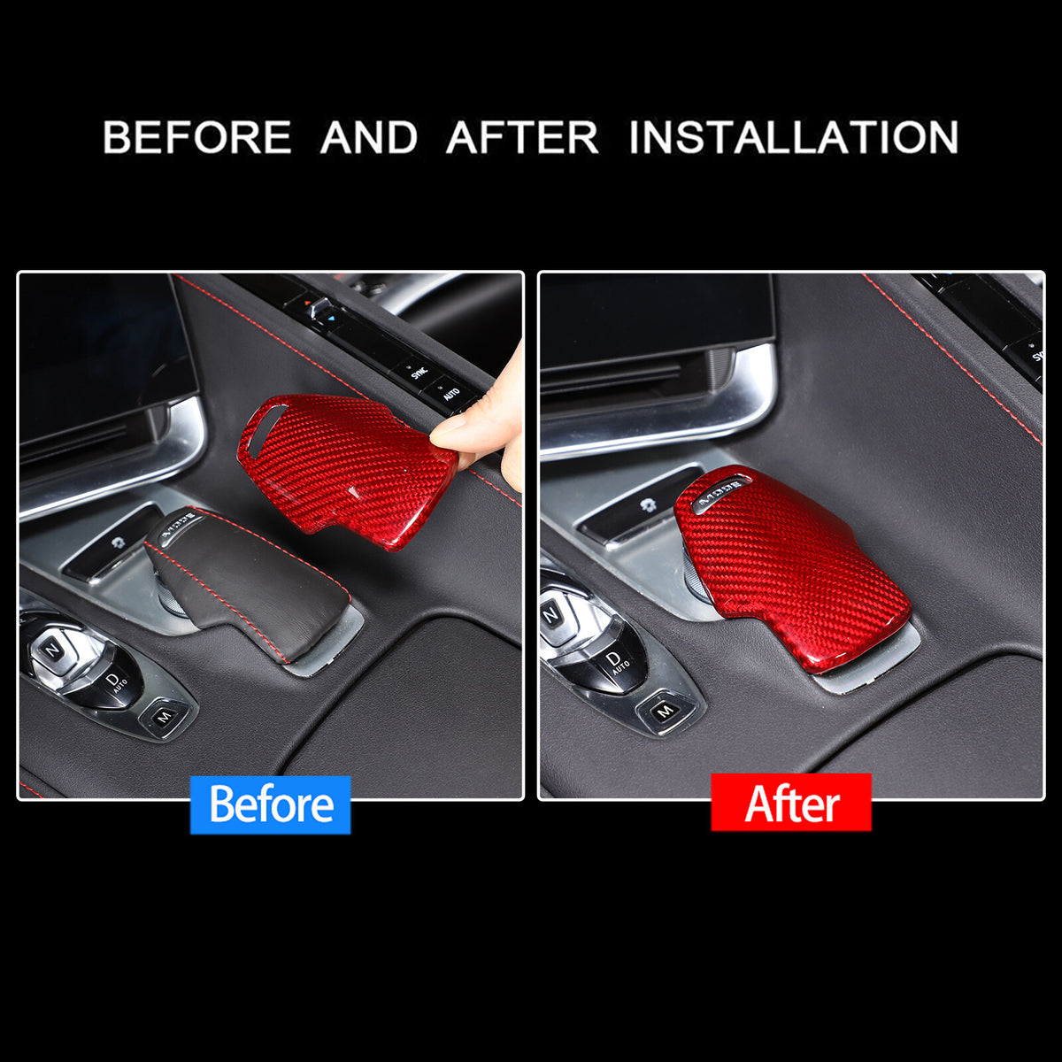 Red Real Carbon Fiber Full Interior Set Decor Trim Kit for Corvette C8 20-25 53