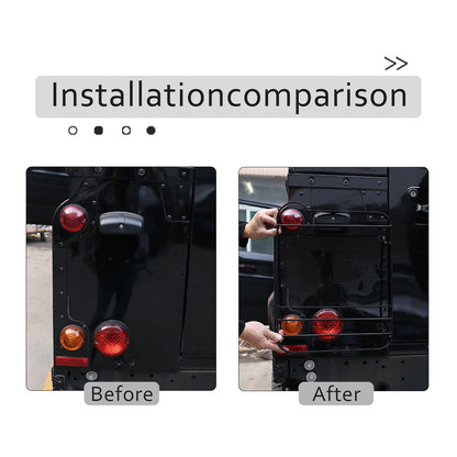 Silver Taillight Lamp Decor Cover Guards For Land Rover Defender L316 2004-2018 17
