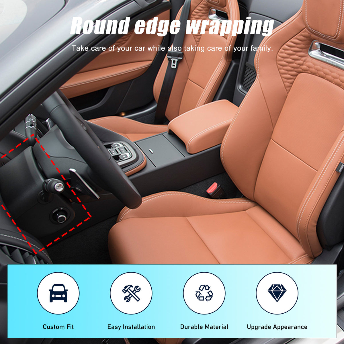 Forged Carbon fiber Steering Wheel Base Trim Cover For Jaguar F-TYPE 2013-2024 8