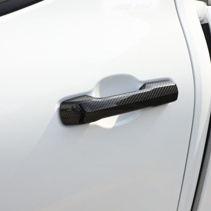 Carbon fiber Side Mirror+Door Handle Covers Molding Trim for Toyota Tundra 22-26 3