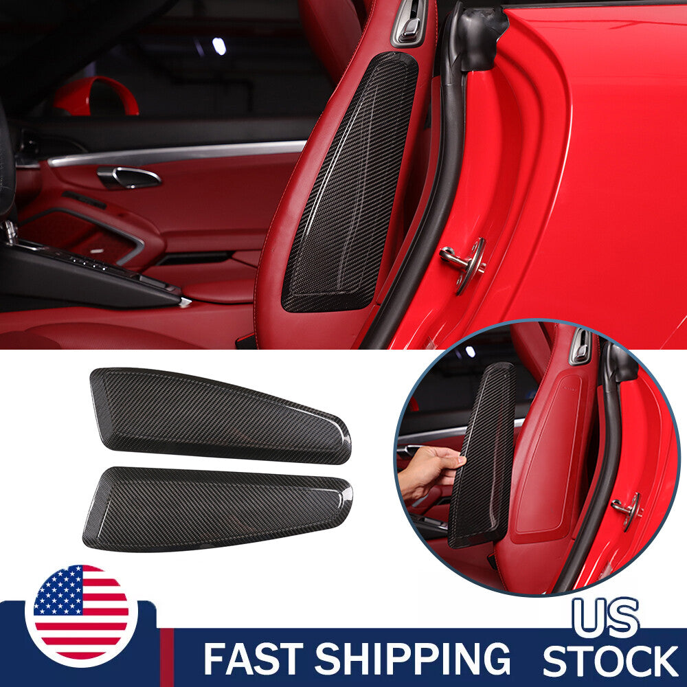 Real Carbon Fiber Interior Seat Side Panel Trim Cover for Porsche 911 718 US 1