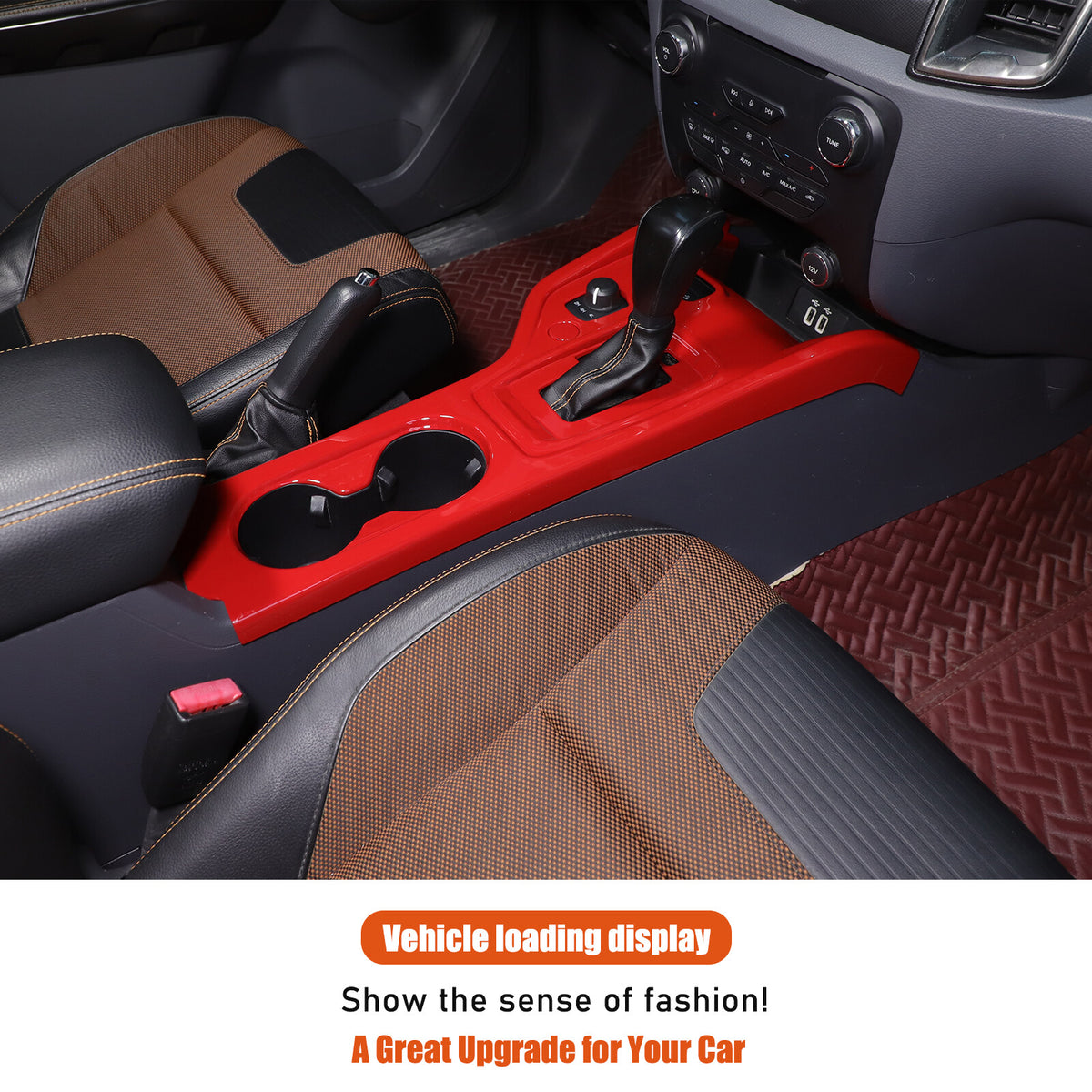 ABS Red Center Console Gear Shift Panel Trim For Ford Ranger T7 T8 2015-2021 10