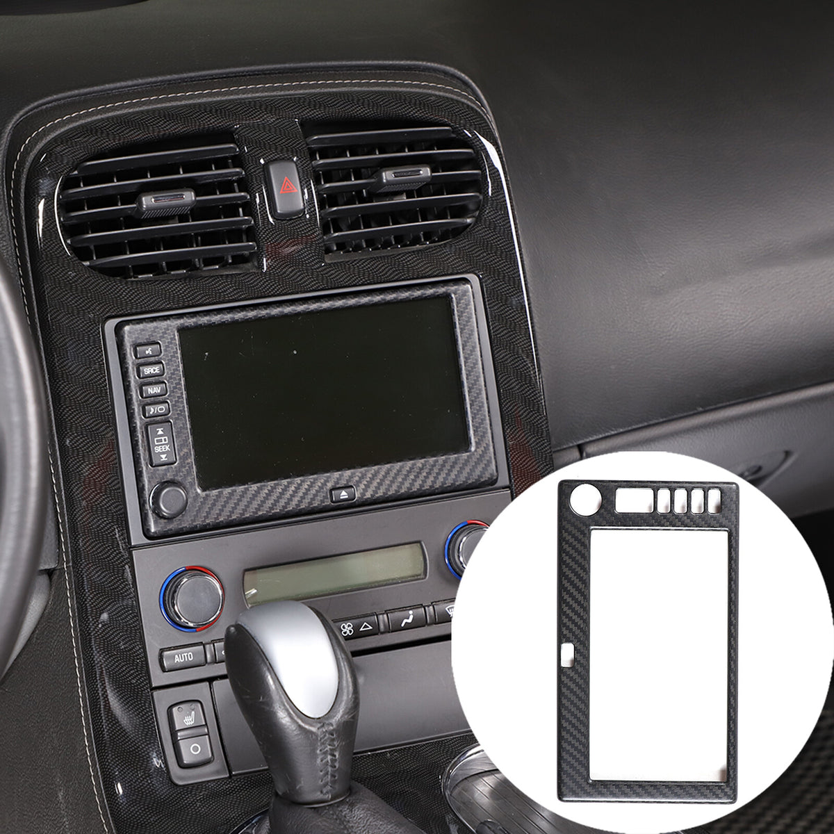 Matte Dry Real Carbon Fiber Center Console Trim Cover For Corvette C6 2005-13 14