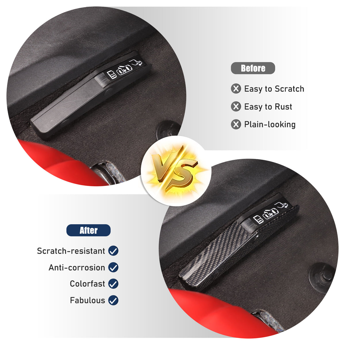 Real Dry Carbon Fiber Emergency Door Lock Switch Trim for Corvette C8 2020+ 23
