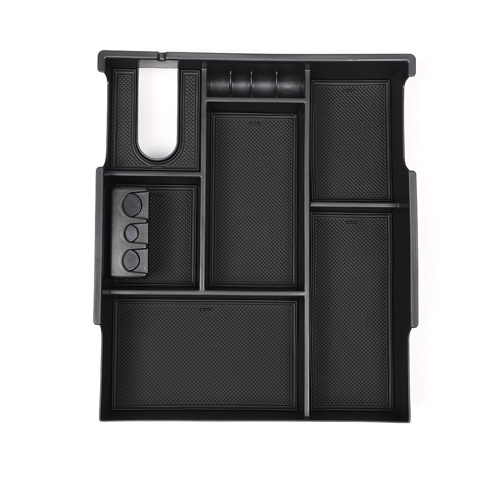 Black ABS Center Armrest Divider Storage Box For Toyota Tundra 2007-2021 7