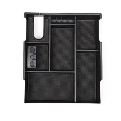 Black ABS Center Armrest Divider Storage Box For Toyota Tundra 2007-2021 7