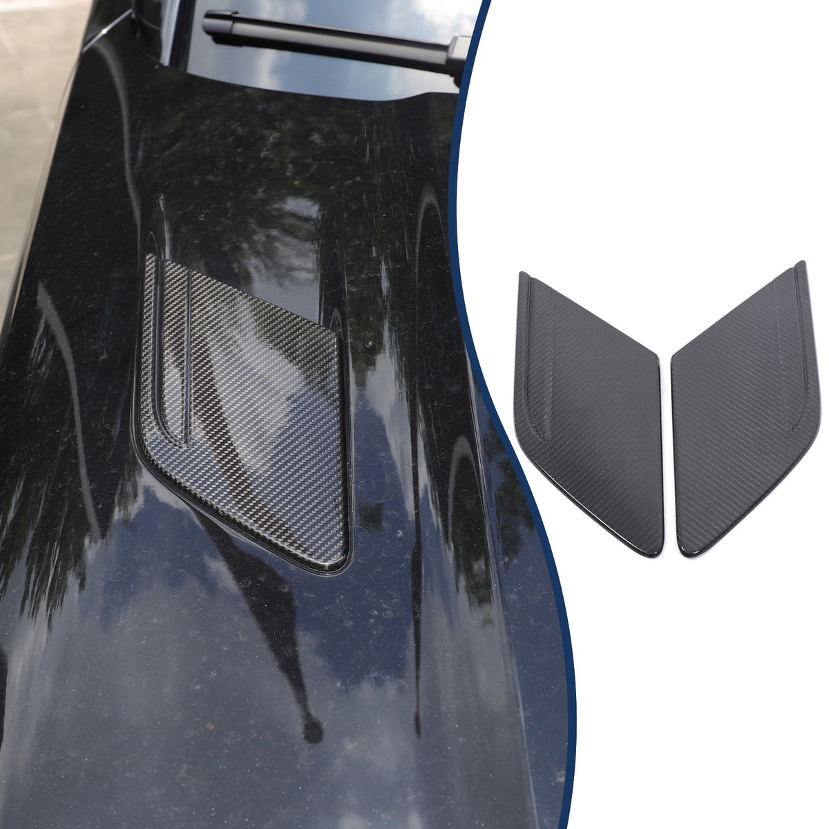 Real Carbon Fiber Hood Side Trim Cover Set for LR Range Rover Sport L461 2023+ 4