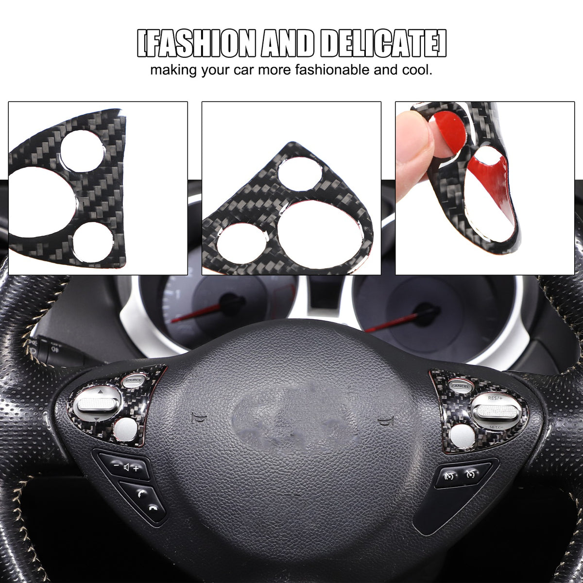 Soft Carbon Fiber Interior Center Console trim Sticker For Nissan Juke 2011-2019 35