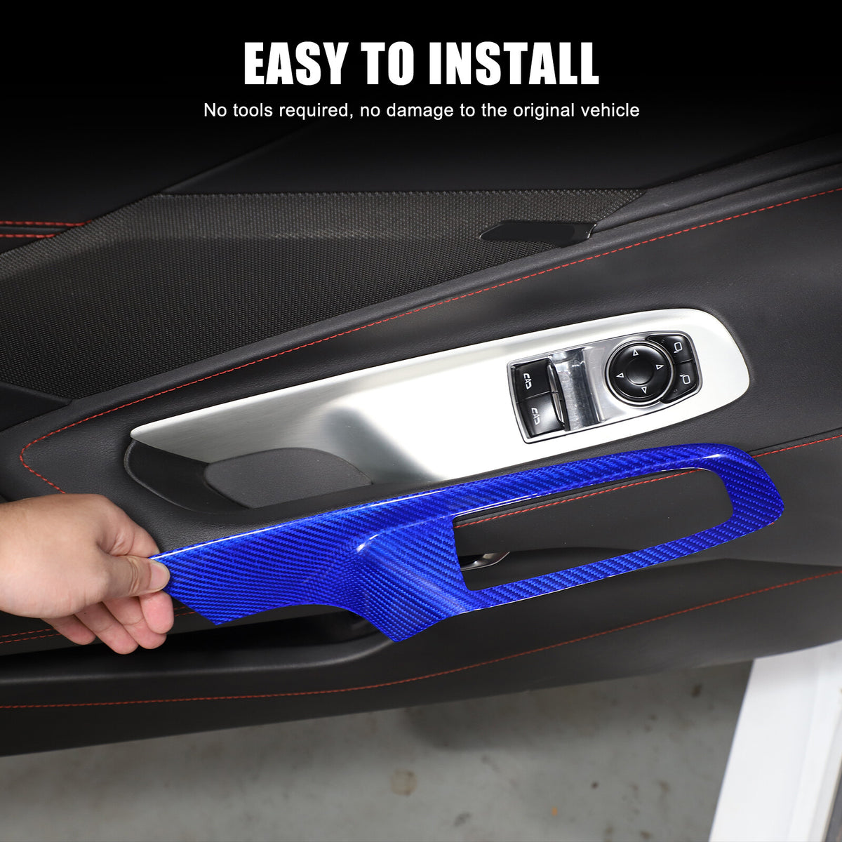 Blue Real Carbon Fiber Full Interior Set Decor Trim Kit for Corvette C8 20-25 - Variants 11-15 67
