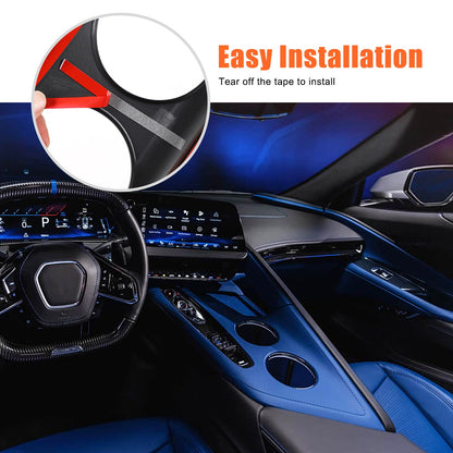 Glossy Piano Black Center Console Panel Trim Set For Corvette C8 2026+ 35