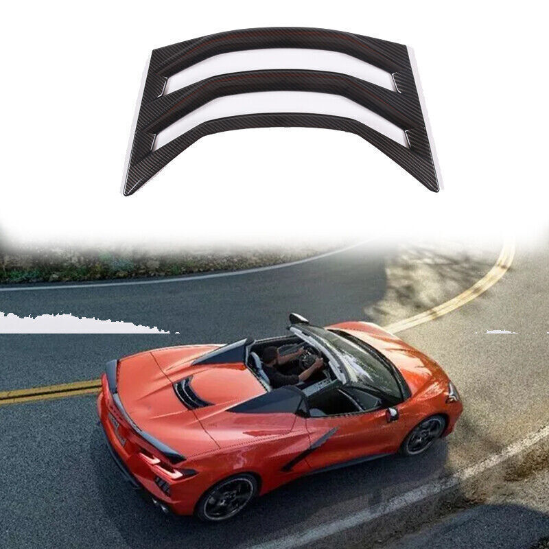 ABS Carbon Rear Hood Scoop Air Vent Cover Trim For Corvette C8 Convertible 20+ 2