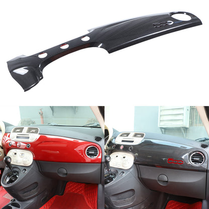 Real Carbon Fiber Dashboard Panel Trim Cover For Fiat 500 312 2007-2015 23