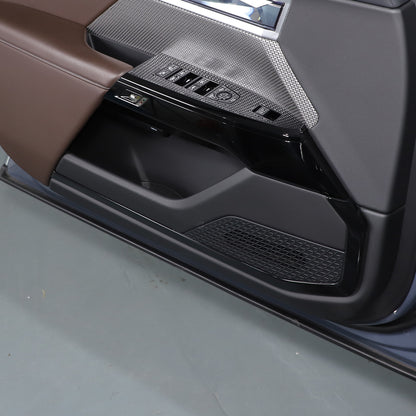 Glossy Black Inner door Armrest panel Trim Cover For BMW 7 Series G70 2023-2025 18