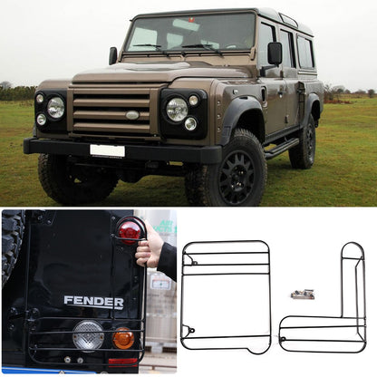 Silver Taillight Lamp Decor Cover Guards For Land Rover Defender L316 2004-2018 6
