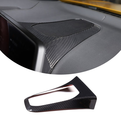 Real Carbon Fiber Dashboard Speaker Frame Cover For Toyota Supra A90 2019-2024 1