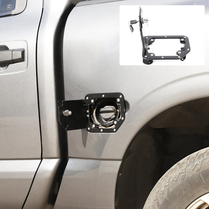 Black Aluminum Door Fuel Tank Cover W/ Lock Gas Cap Trim For Nissan Titan 16-23 8