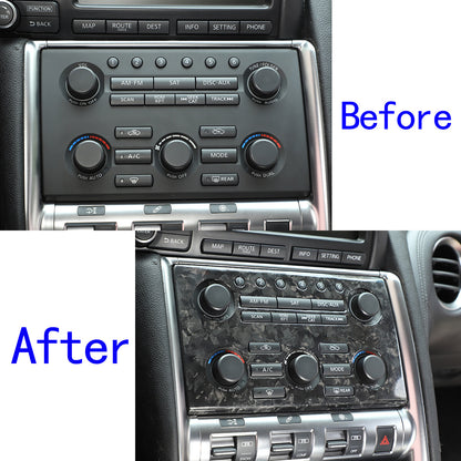 Forged Carbon Fiber Central Control Volume Panel Trim for Nissan GTR R35 08-16 10