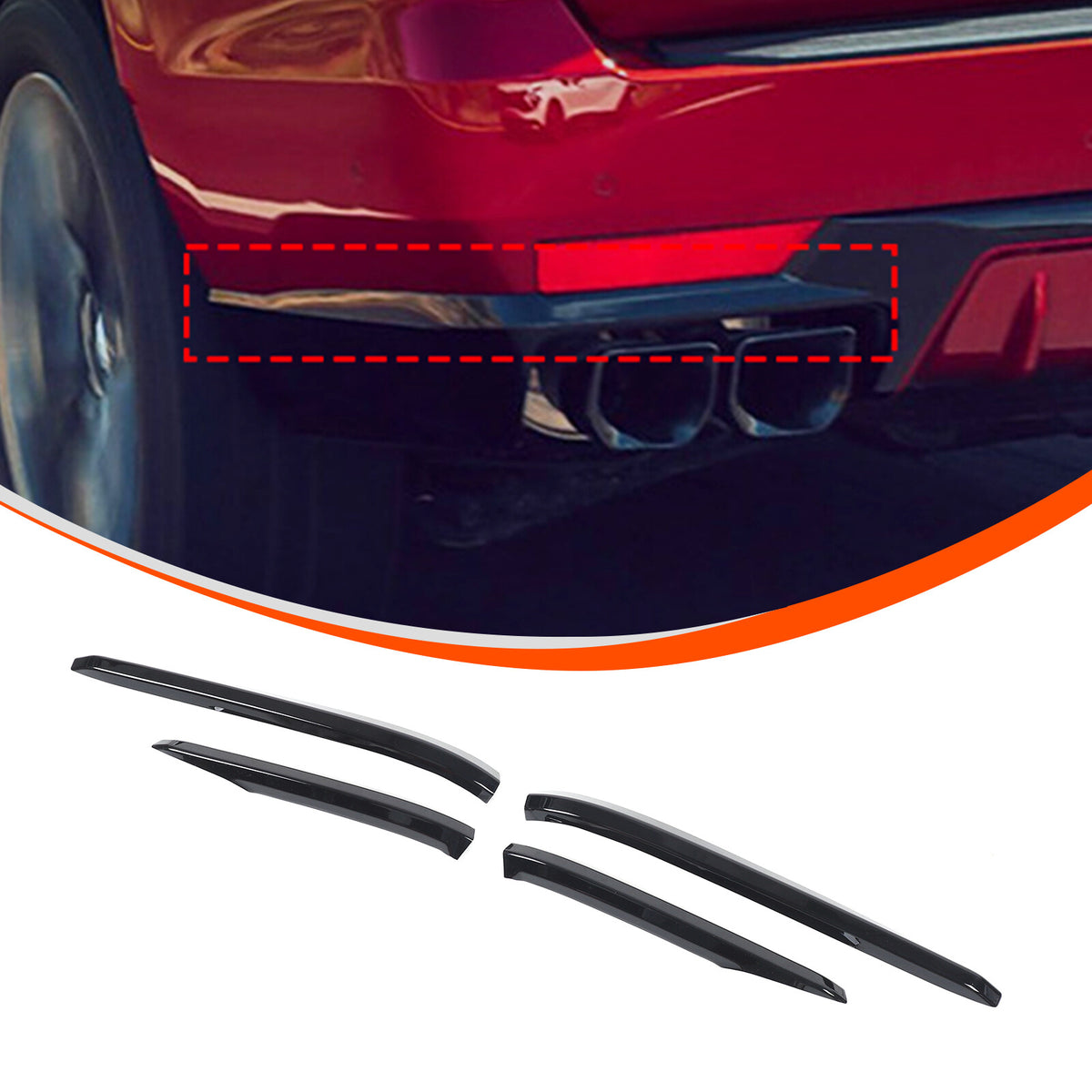Glossy Black Rear Bumper Corner Trim Cover For Cadillac Escalade 2021-2025 US 5
