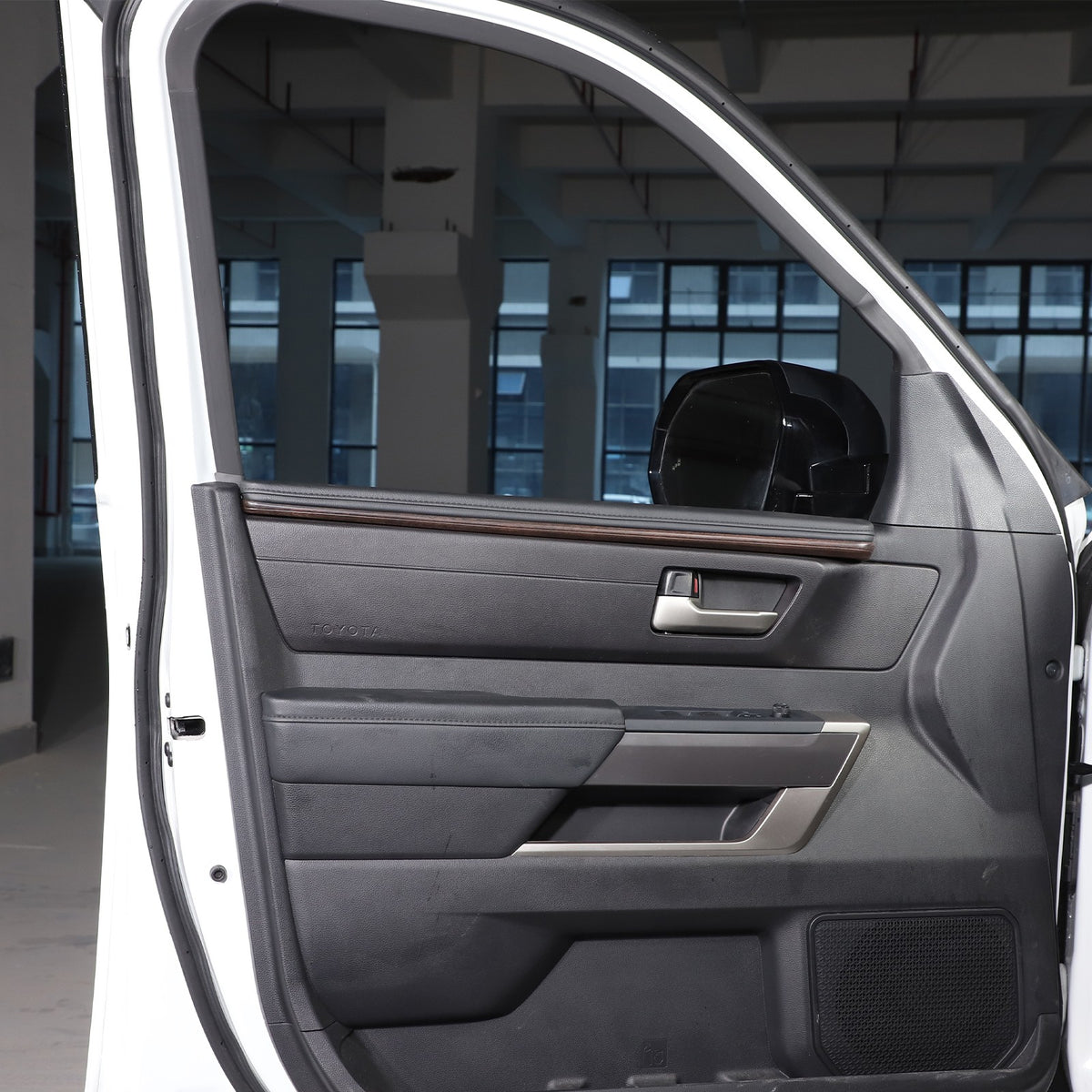 Wood Grain ABS Inner Upper Door Panel Trim For Toyota Tundra CrewMax Cab 2022+ 15
