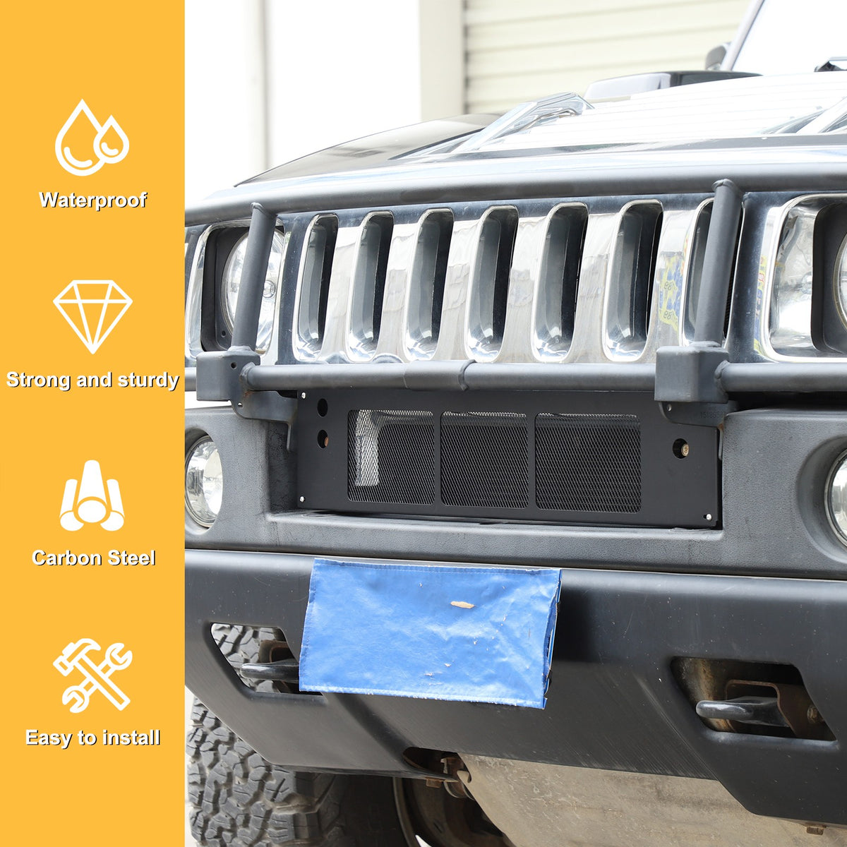 Replacement Carbon Steel Front Lower Grille Bug Screen For Hummer H2 2003-09 US 19
