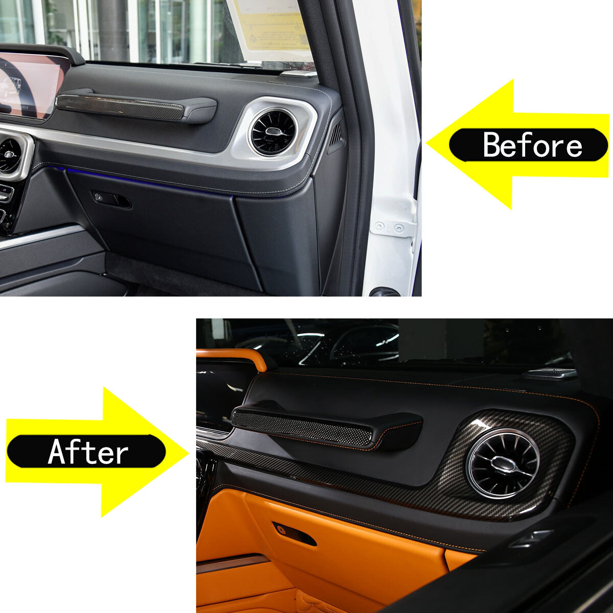 Carbon Fiber Dashboard Center Console Cover Trim For Benz G Class 19-2022 8