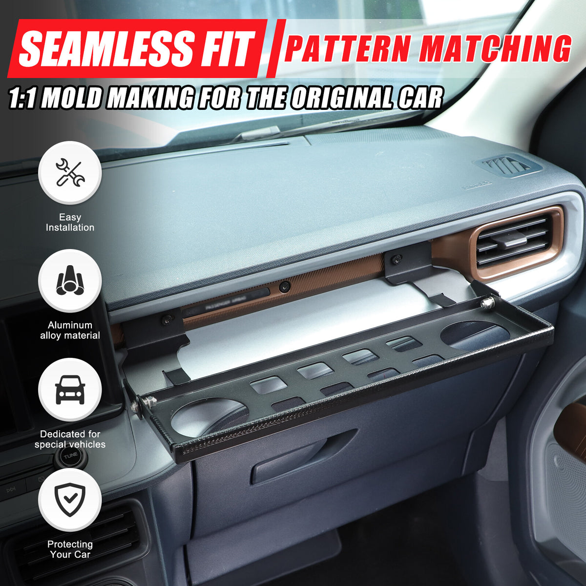 Aluminum Multi-functional Passenger Side Storage Rack For Ford Maverick 2022+ 5