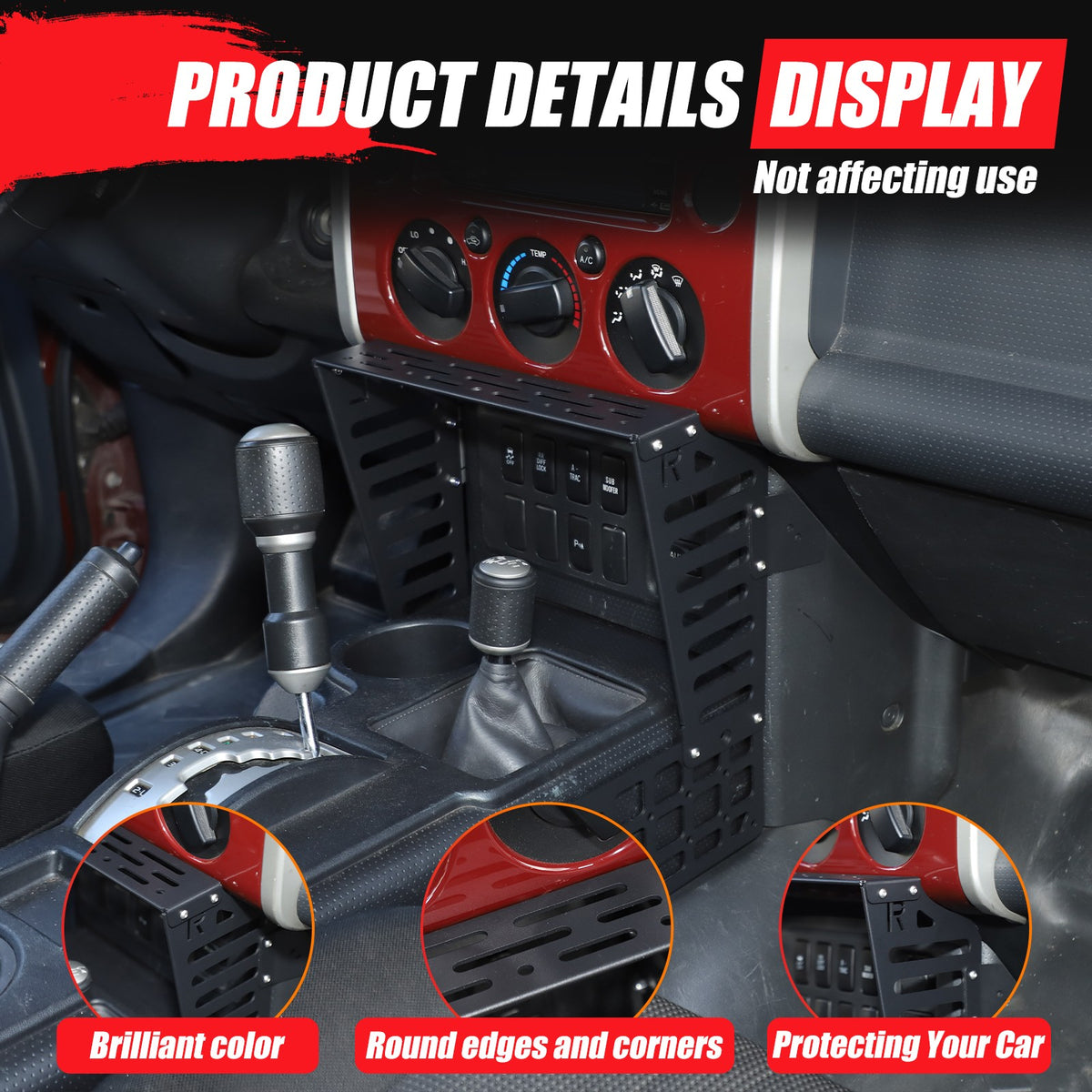 Center Console Molle Panel Digital Device Mount For Toyota FJ Cruiser 2007-21 US 12