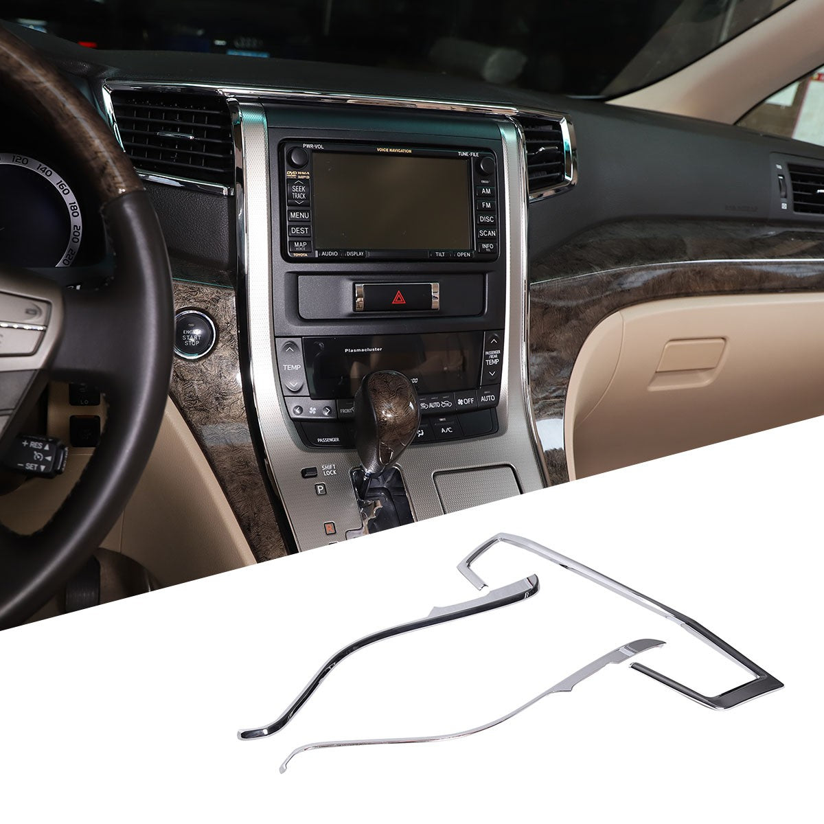 ABS Silver Center Console Air Vent Trim For Toyota Alphard 2011-2014 9