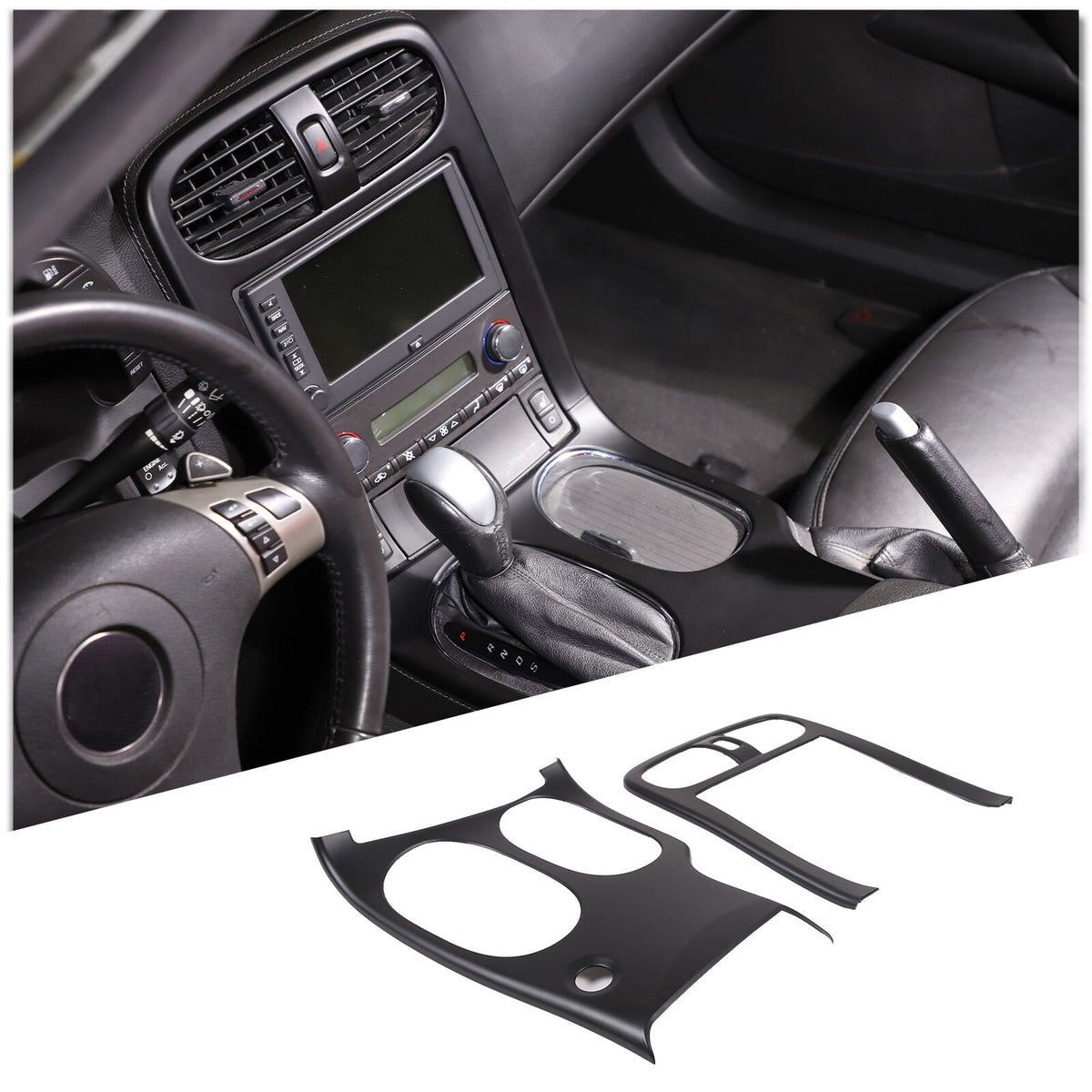 Matte Black ABS Center Console Panel Cover Trim Set For 2005-2013 Corvette C6 19