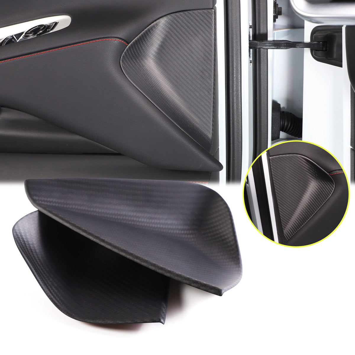 Matt Real Carbon Fiber Dashboard Anti-collision Door Trim Cover For Corvette C8 1