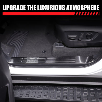 Black Interior Door Sill Guard Protector Cover For Toyota Land Cruiser LC250 US 5