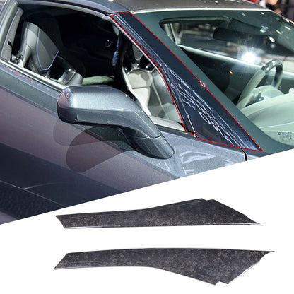 Real Forged Carbon Fiber A-pillar Panel Sticker Trim For Corvette C7 2014-2019 9