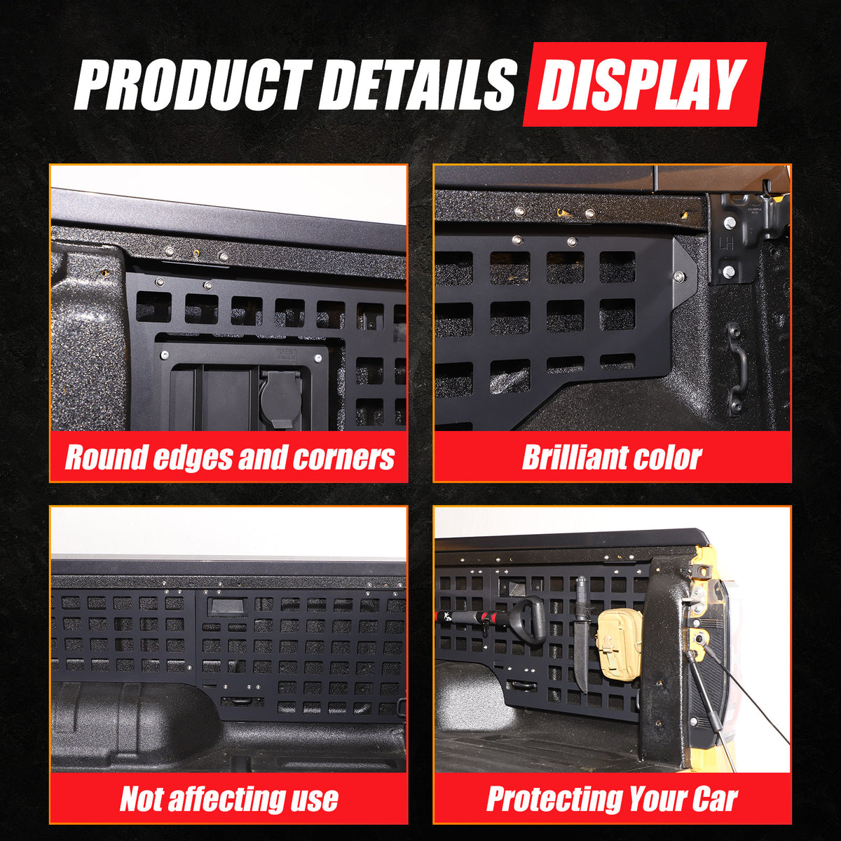 Tailgate Body Armor Side Bed Molle Panel Storage Rack for Ford Ranger 2024-2025 20
