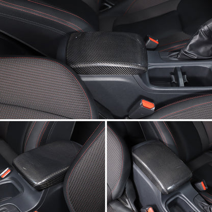 Real Carbon Fiber Center Armrest Storage Box Cover Trim For Subaru WRX VB 22-24 20