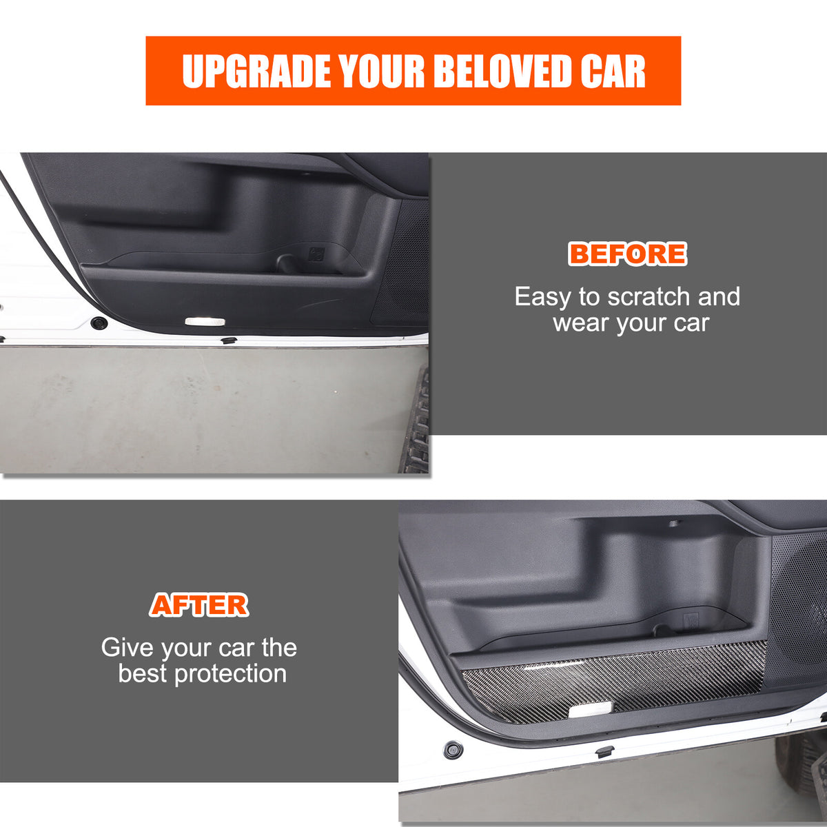 Carbon Front Door Panel Anti-Kick Trim Sticker For Toyota Land Cruiser LC250 24+ 22