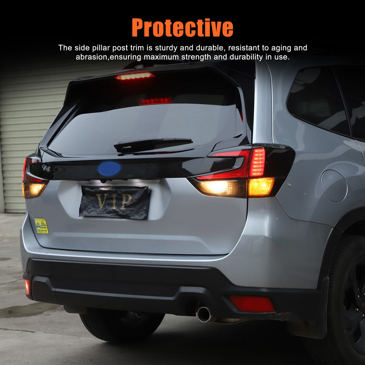Transparent Gray ABS Tail Light Smoked Cover Trim For Subaru Forester SL 2019-24 1