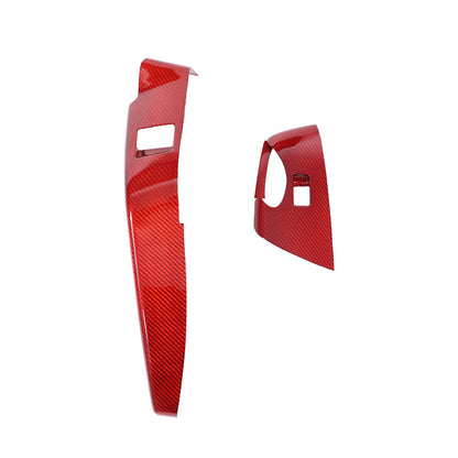 Red Carbon Fiber Window Lift Button Panel Cover Trim For Corvette C7 2014-2019 13