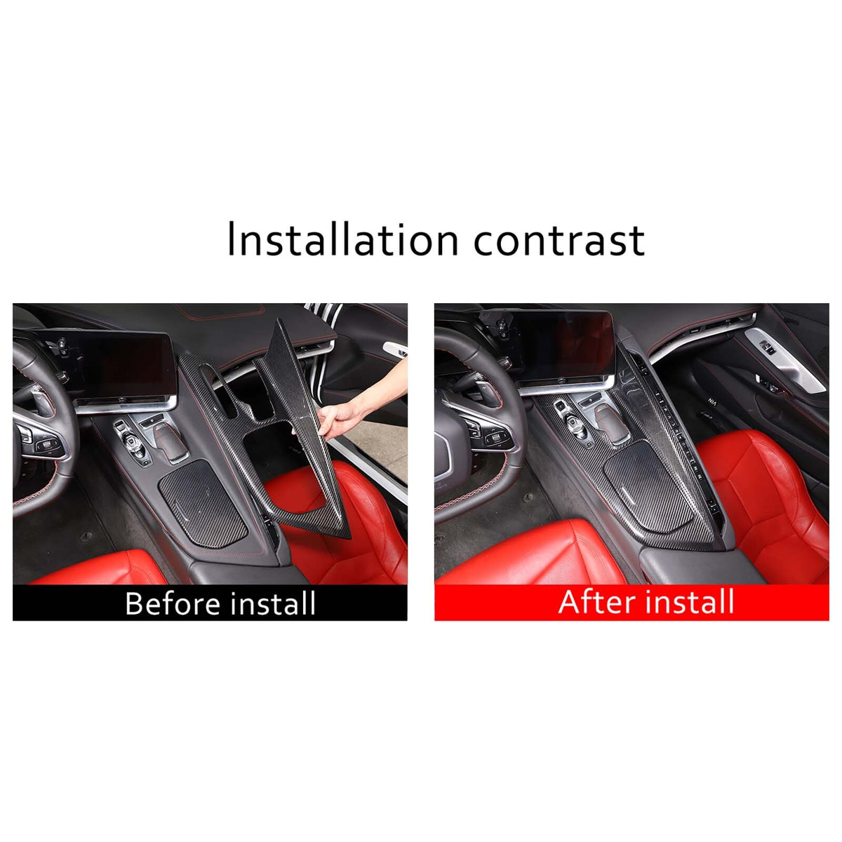 Real Carbon Fiber Console Gear Shift Panel Trim For C8 Corvette Z06 Z51 20-25 16