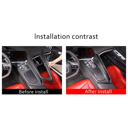 Real Carbon Fiber Console Gear Shift Panel Trim For C8 Corvette Z06 Z51 20-25 16