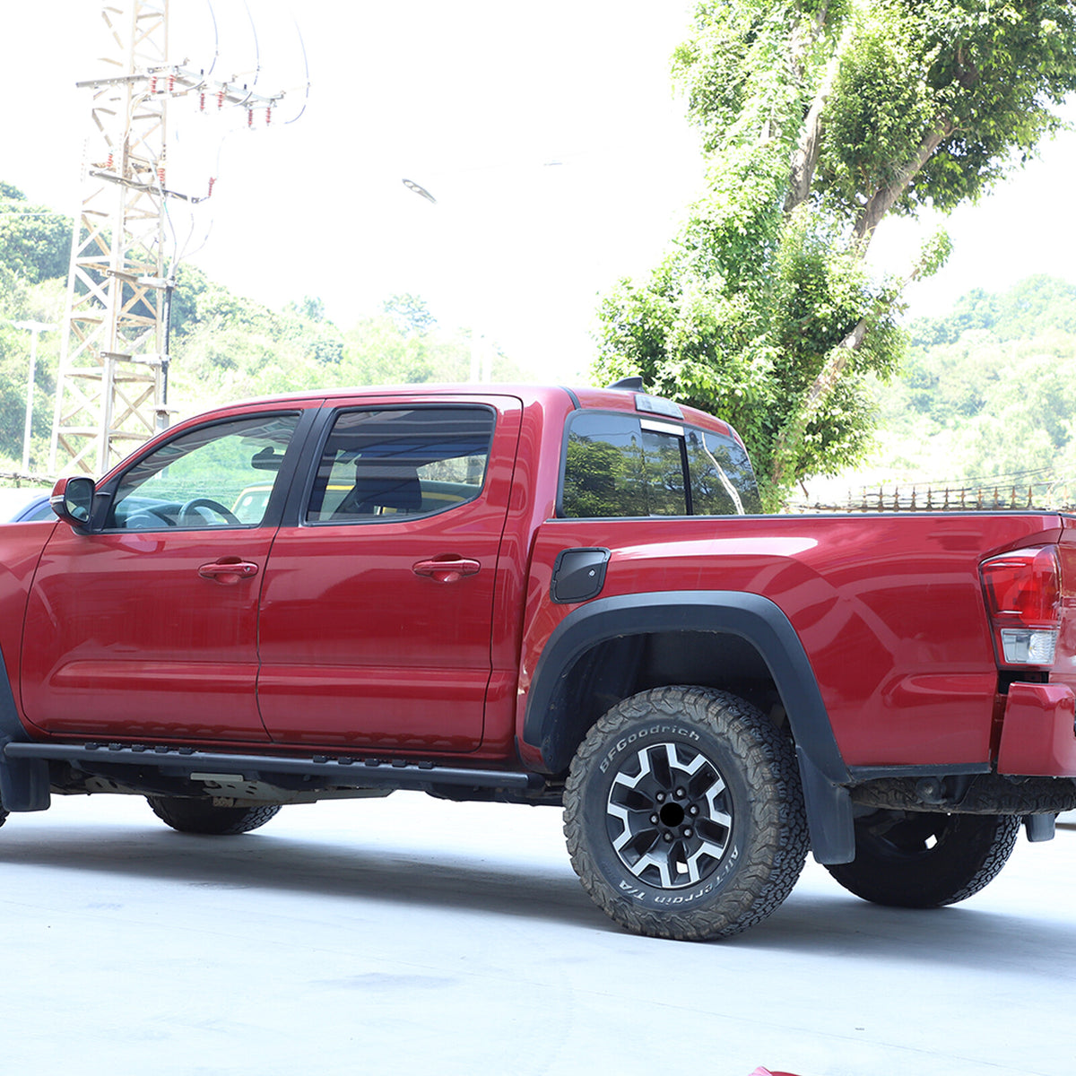 Black Door Fuel Tank Cover W/ Lock Gas Cap Tank Trim For Toyota Tacoma 16-23 US 6