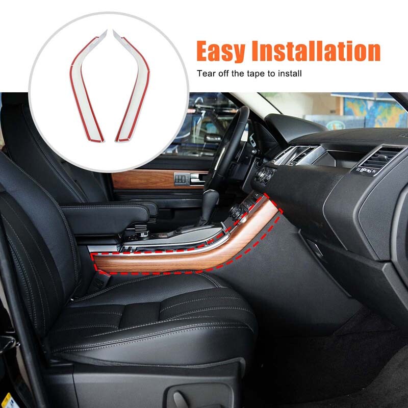 Silver Center Gear Shift Side Strip Trim For LR Range Rover Sport L320 2005-2013 13