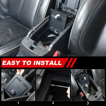 Steel Center Console Safe GUN Storage Lock Box W/ Tray For Hummer H3 2005-2009 19