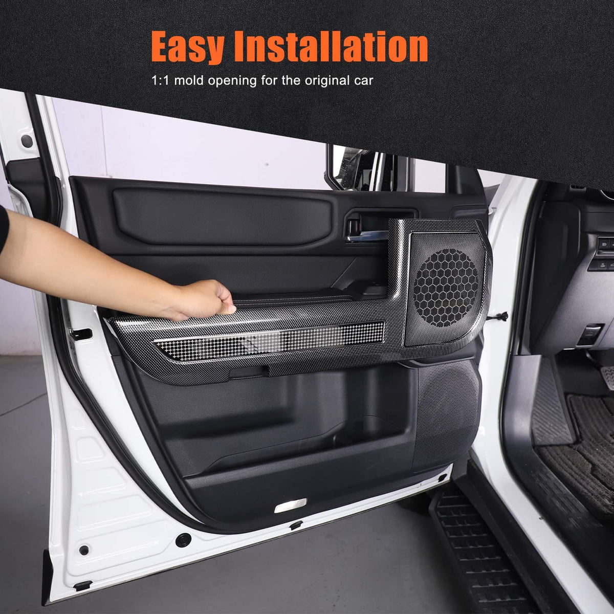 ABS Carbon Fiber Door Anti‑Kick Panel Trim For Toyota Land Cruiser LC250 24+ US 15