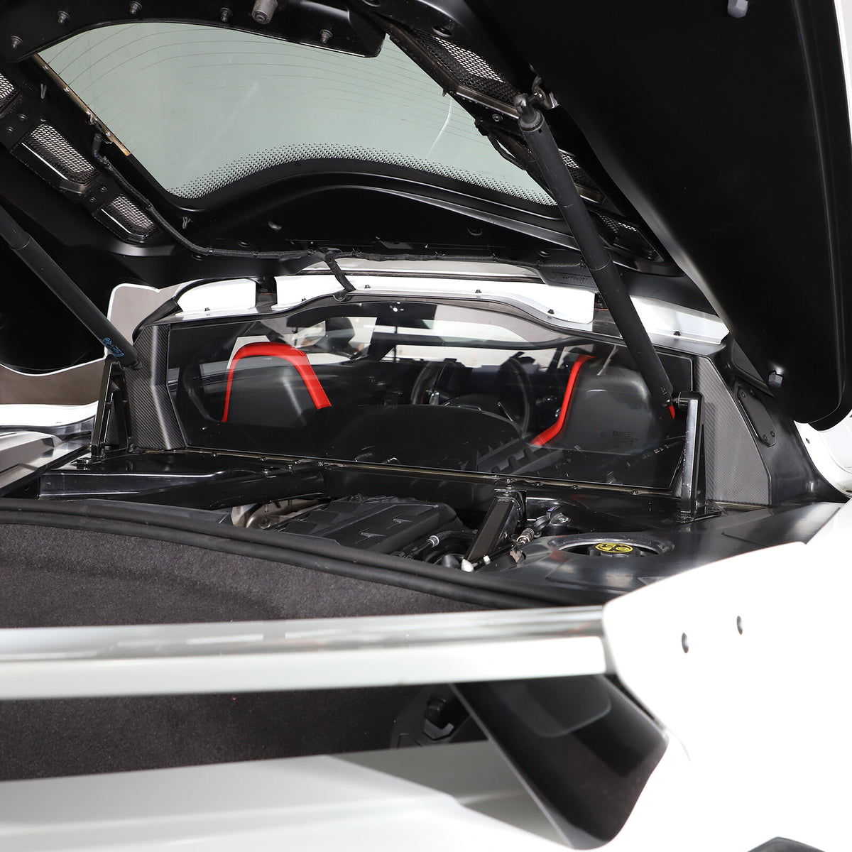 Matte Carbon Fiber Engine Bay Window Glass Side Trim Cover For Corvette C8 20-26 17