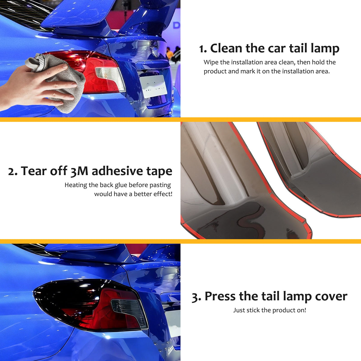 Black Smoked Taillight Lens Trim For Subaru WRX STI 2015-2021 5