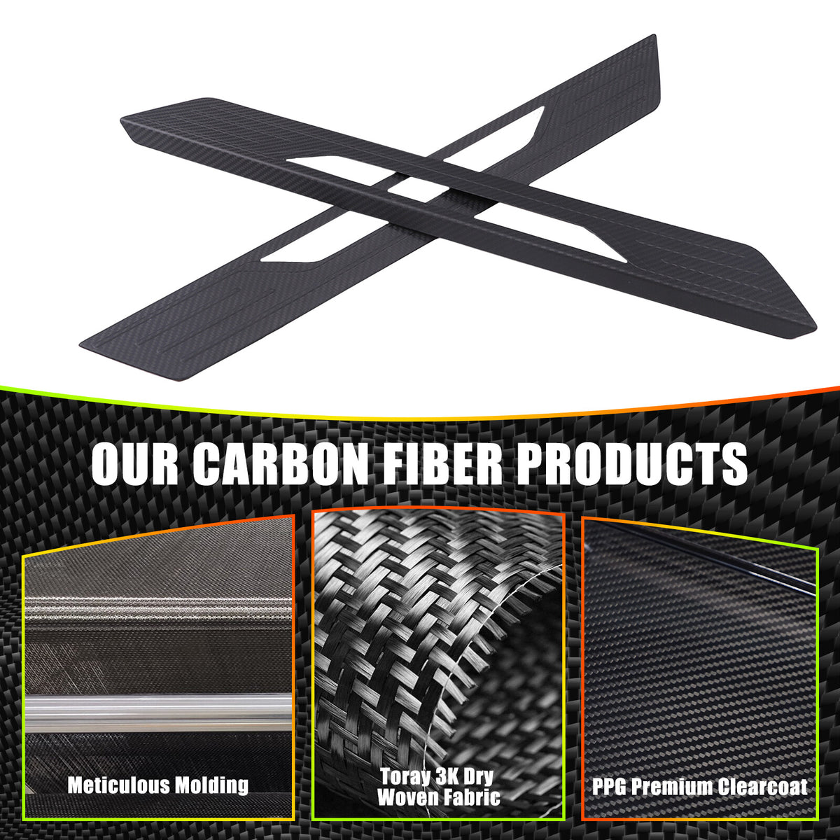 Matte Real Carbon Fiber Scuff Plate Door Sill Cover Protector For Corvette C8 20
