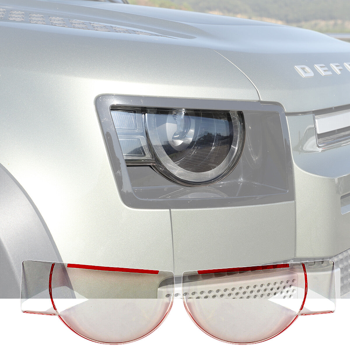 Smoked Clear Tail Light Cover Blackout Trim For LR Defender 90 110 L663 20-22 US 5